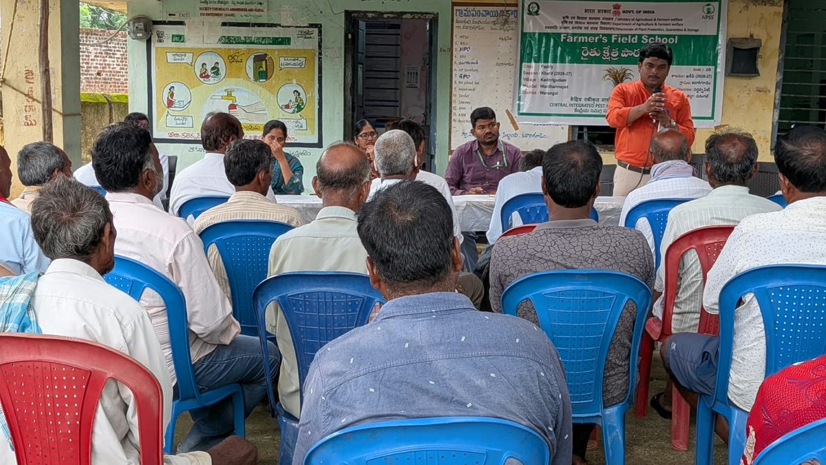 CIPMCHyd's tweet photo. CIPMC Hyderabad inaugurated Farmers Field School on Paddy at Kadarigudem village, Wardhannaper mandal of Warangal district on 03.09.2026. https://t.co/Dfe2JtoD1e