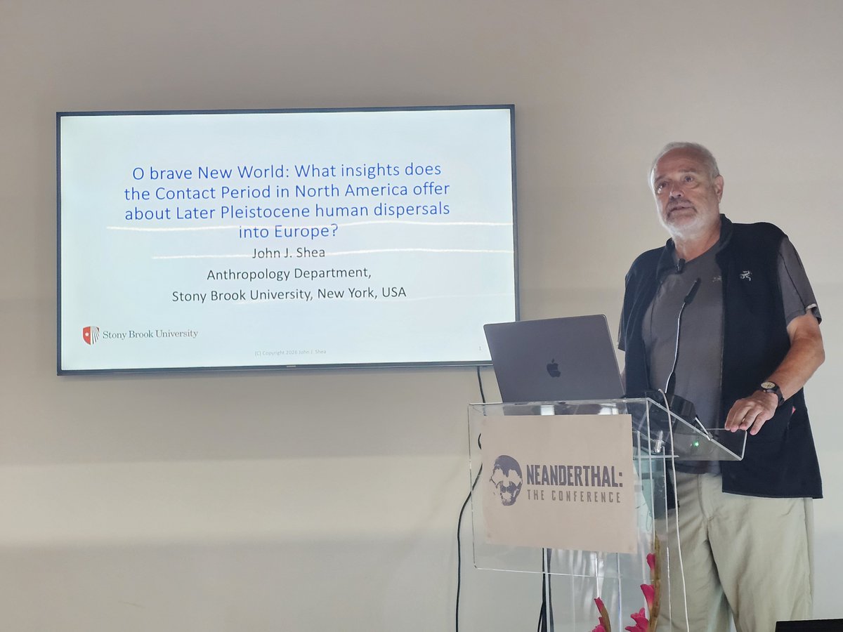 CalpeConference's tweet photo. Back at @unigib for day 2 of the 30th #CalpeConference. We begin with Prof John Shea of @stonybrooku:

🌎 “O brave New World: What insights does the Contact Period in the Americas offer about Later Pleistocene human dispersals into Europe?”

#Neanderthals #HumanEvolution #Calpe26 https://t.co/J7GhwihlWZ
