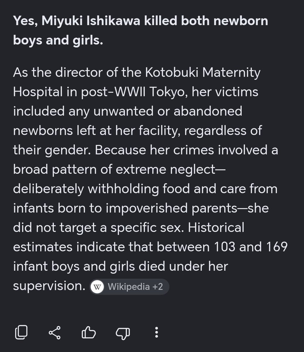 Arch_Enemy_9's tweet photo. @jaymeortizx @Sara_Diaz_2003 @Mechatron_1 @justradfem Feminist foids are so out of options they even support a Japanese bitch who murdered female babies🤣 https://t.co/a4ahlGUwyW