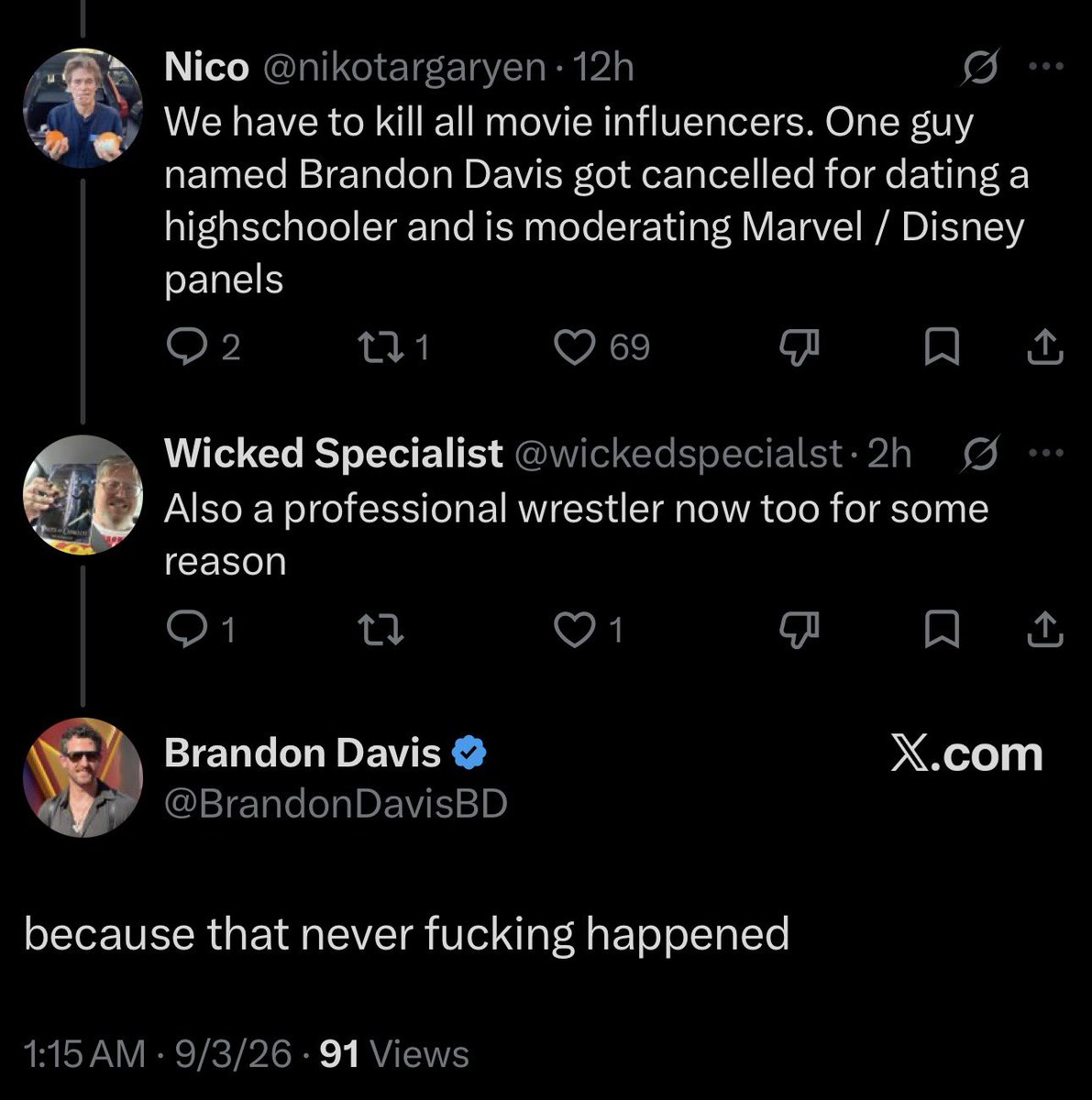 LeeVoGuy's tweet photo. @nikotargaryen @kenzie__xcx I like how this is framed about he’s clearing up the wrestling part rather than the dating a high schooler comment  😭 https://t.co/TTZQTOSwuz