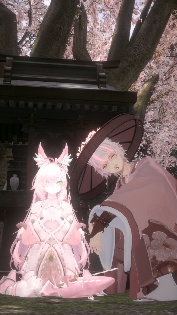 kamaronng's tweet photo. ジャーキーの新衣装可愛すぎだろ！てことで���真二人で撮りました！！
#VRChat https://t.co/oDYChW94HX