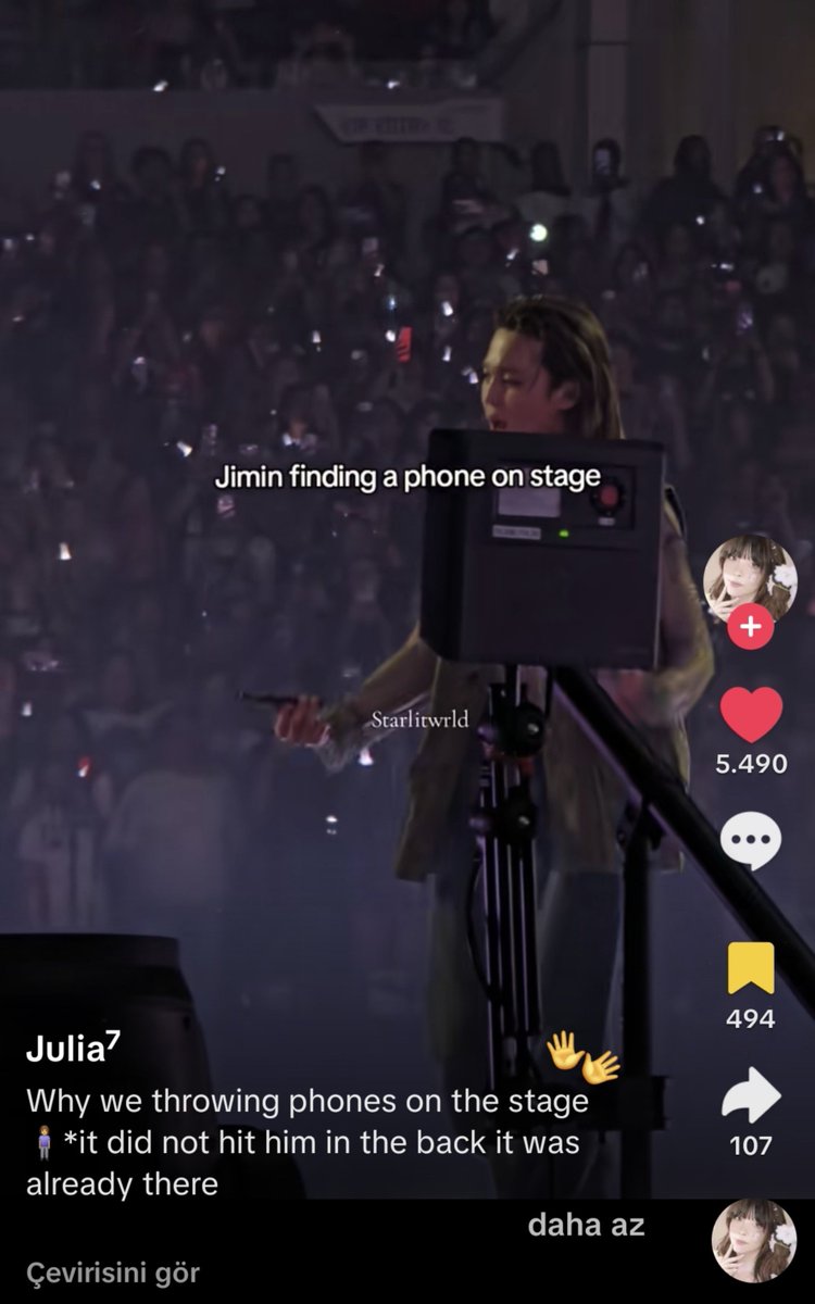 jmjkookie13's tweet photo. A closer and different angle of jimin finding the phone yesterday, the video owner said the phone didn't hit jimin. I hope that idiot got the punishment they deserved!! what they did could have hurt all the members!!! https://t.co/B1rjwBvqVa