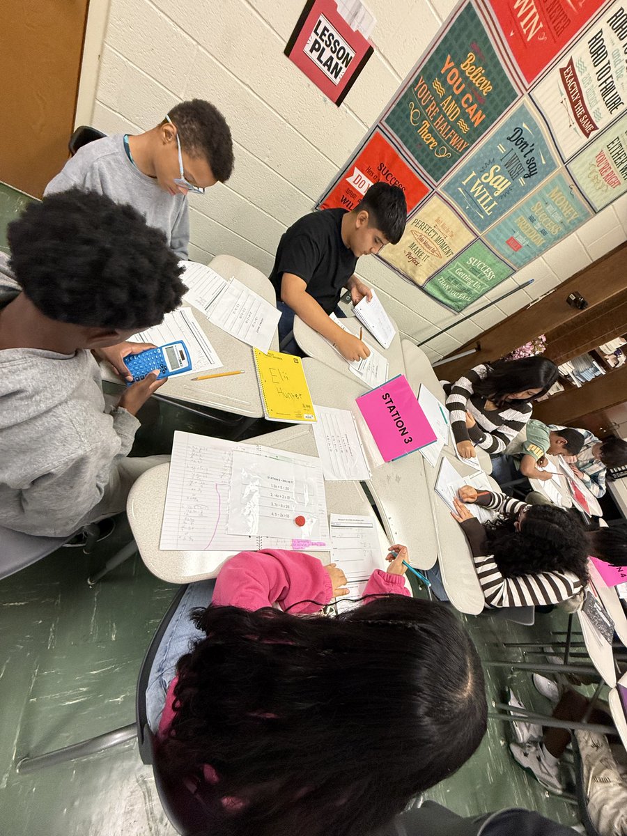 MsKhanEDU's tweet photo. Learning stations in my 8th grade math class! Students matched, wrote, solved, and analyzed errors with inequalities—different tasks, different thinking, same learning goal.

#Differentiation #StudentEngagement #MathInAction https://t.co/spc1CvYriy