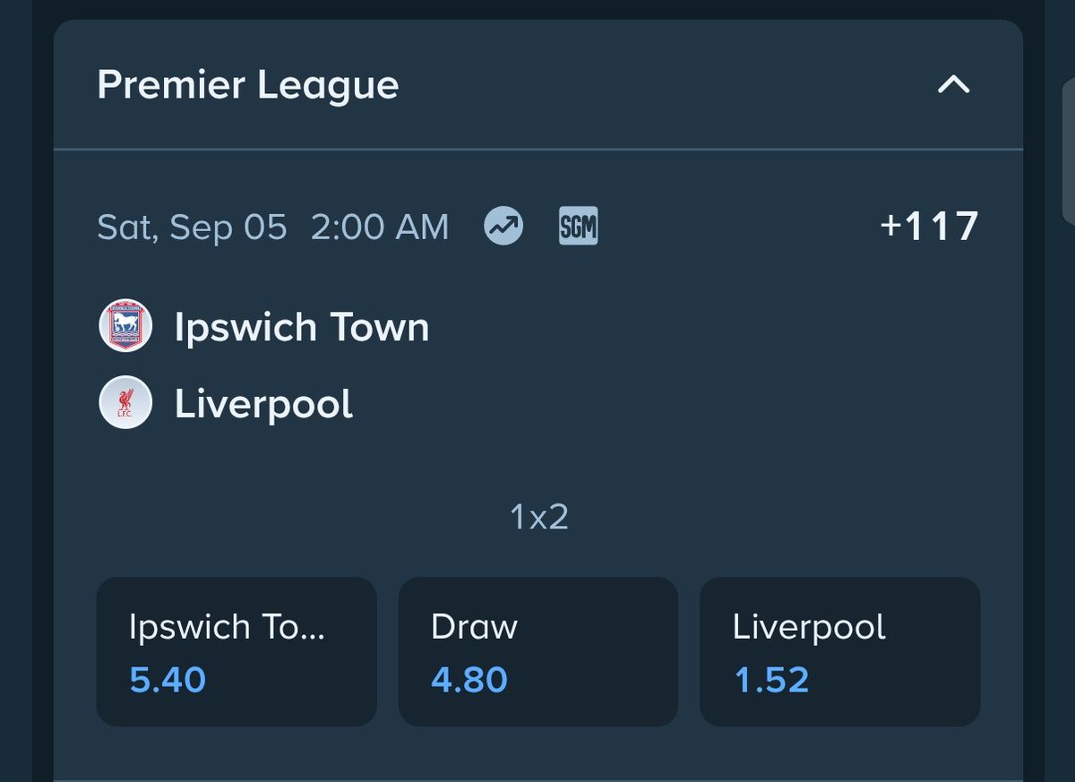 Stakeaccorg's tweet photo. Score prediction ⚽

@IpswichTown vs @LFC 

Two lucky people with correct predictions will get $5 each.

Like and retweet, give your predictions in the comments  🎰⚽ https://t.co/AxefHVcCbm