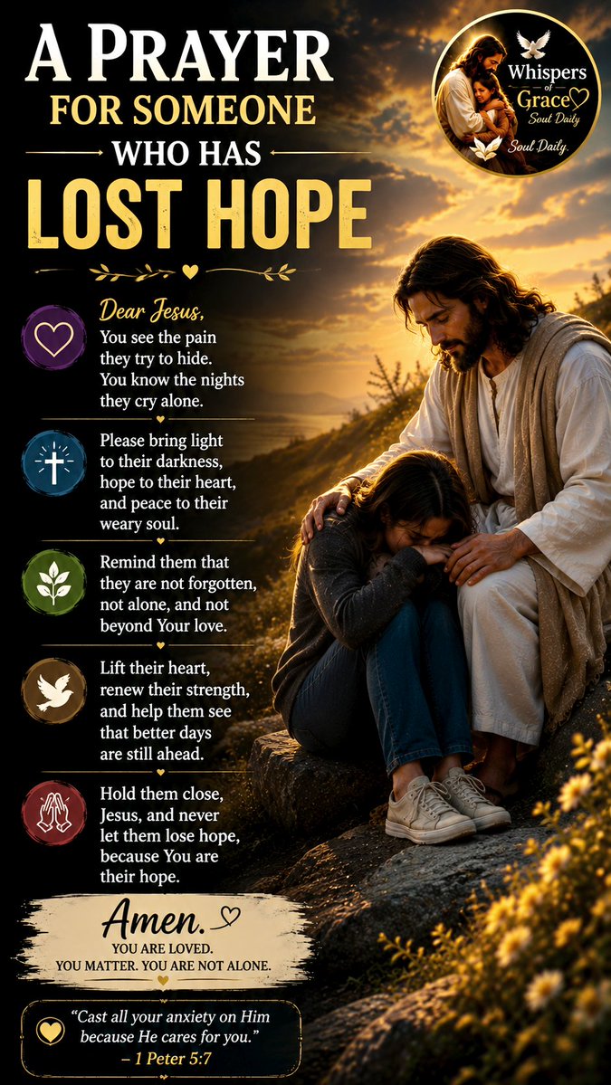 GodJesus_Prayer's tweet photo. A Prayer for Someone Who Has Lost Hope 🙏 | Jesus, Bring Me Strength &amp; Peace #jesus https://t.co/BSZhwgxO9l