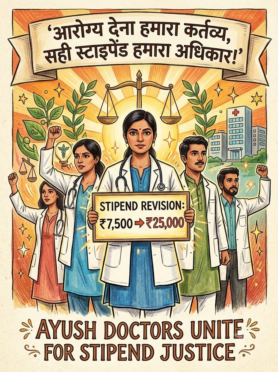 dwivedi_sn25824's tweet photo. *जब हमारा काम एक है तो इतना भेदभाव क्यों ?*
AYUSH intern ₹7500/-
MBBS/BDS ₹25000/-

प्रधानमंत्री जी एवं मुख्यमंत्री जी जब सभी ड���क्टर्स को *एक समान का दर्जा देने की बात करते हैं तो ये STIPEND में इतना अंतर क्यों ?*

#25kforAYUSH
#hikeAYUSHstipend
#AYUSHinternsUP https://t.co/VoJyYhZt3r