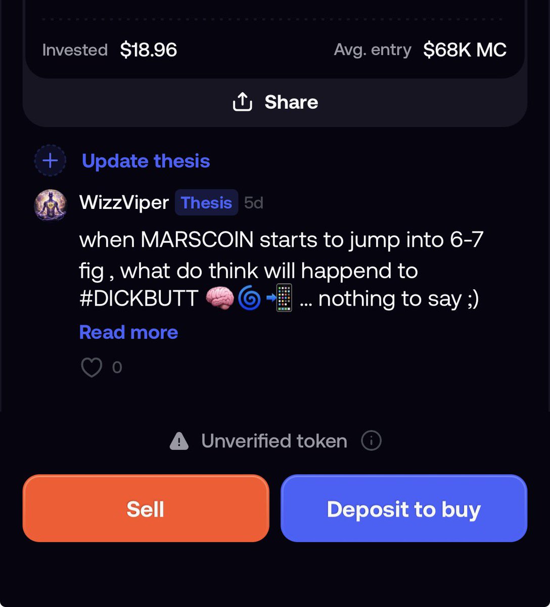 WizzViper's tweet photo. @Crypto_Alch marscoin-4:native 

#Dickbutt https://t.co/zqksI9Ylag