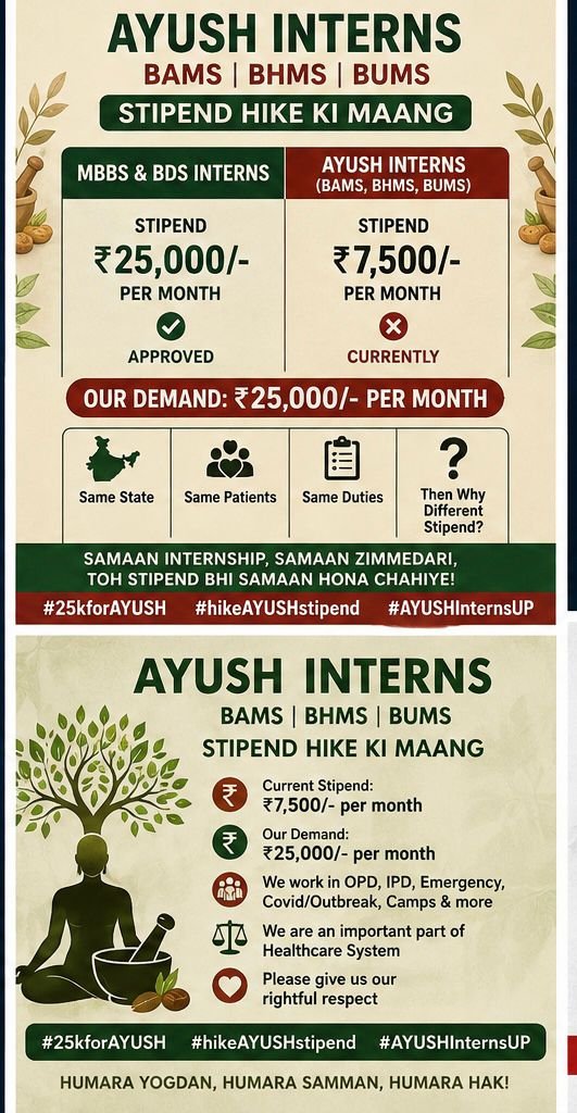 KaranSingh94531's tweet photo. UP Govt promotes AYUSH globally but discriminates locally with ₹7.5K stipend. Respect healers, pay ₹25K equally!
@ayushupdept
@dayalugurubjp @SureshKKhanna @CMOfficeUP
@upayushdept @moayush
#25kforAYUSH 
#hikeAYUSHstipend 
#AYUSHInternsUP https://t.co/SAUVndWYqY