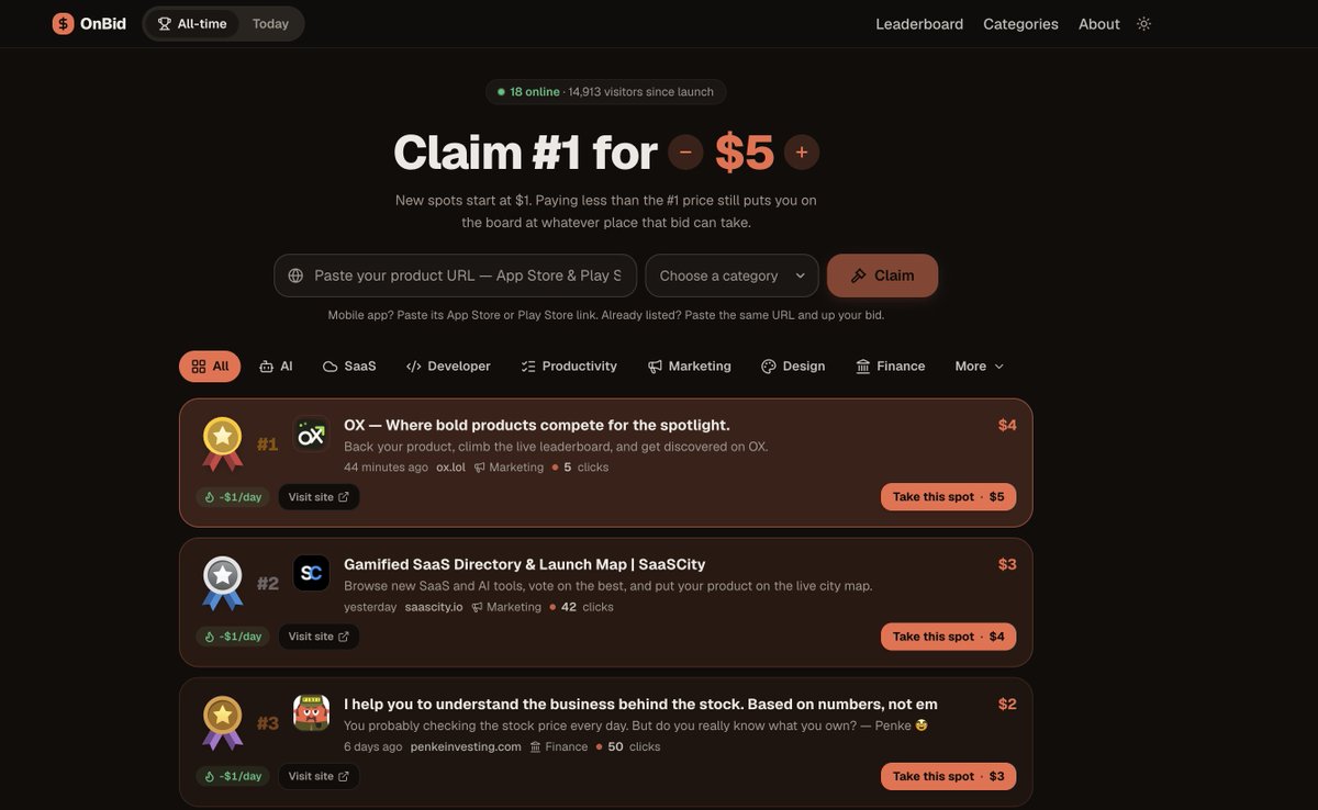 RoshanKrSoni's tweet photo. π₯ Someone just claimed their #1spot on https://t.co/4erM40nLvt π°
Imagine what just $5, $10 could do for your rank π
You can still start at $1 and climb to #1 π π
#onBid #outbid #SEO #TopRank #StartAt1USD https://t.co/INByZef6p3