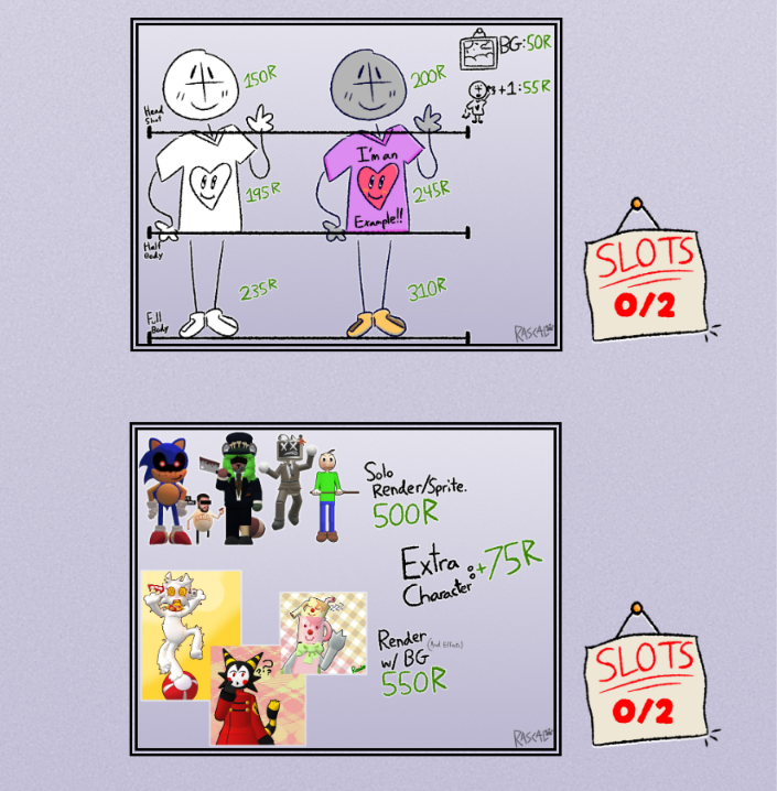 KingofRascalss's tweet photo. ROBUX COMMISSIONS FOR 2D ART & PAINT 3D MODELS ARE NOW OPEN ON MY STRAWPAGE!!
Since I'm a beginner.. 2 slots for each,, don't wanna overwork!
https://t.co/4WAk5dGBoj
#robuxcommissions #robloxcommission #robuxcommission https://t.co/Jlg59JfQMY