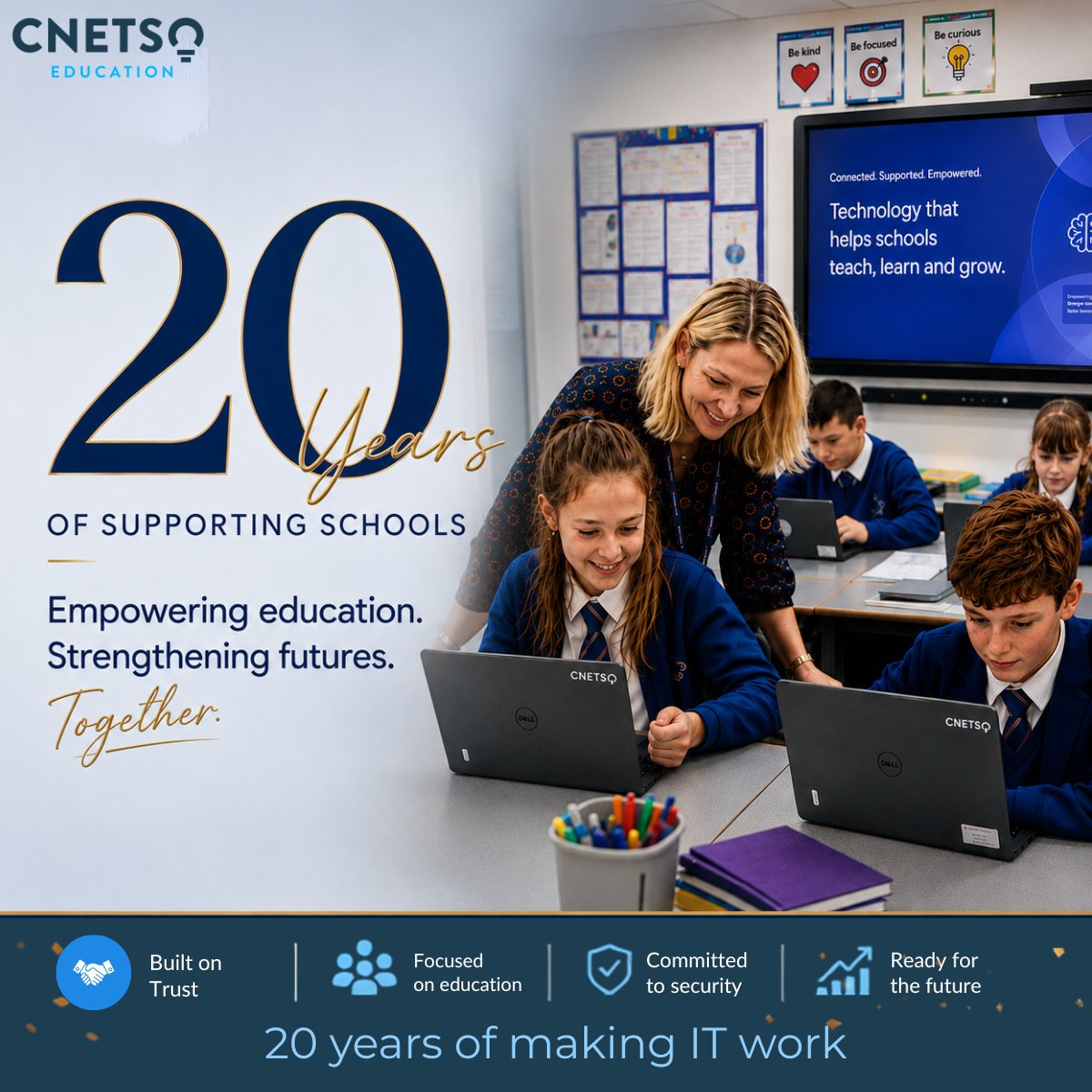 Cnetso's tweet photo. Celebrating 20 years of legacy, trust, and innovation.
Two successful decades of empowering schools, enabling educators, and keeping learning uninterrupted — every single day.
#CnetsoLimited #CnetsoEducation #20Years #SchoolLeaders #UKSchools #EdTechUK #SchoolIT #WeMakeItWork https://t.co/5TBGA3tNWY