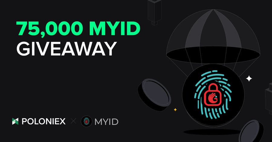 Poloniex's tweet photo. 💰Poloniex 75,000 $MYID Giveaway!

1️⃣ Follow X @selfbankMYID &amp; @Poloniex
2️⃣ Like, RT &amp; Tag 3 Friends
3️⃣Join TG：https://t.co/N9zsFctcPX &amp; https://t.co/EEDuRb53Td 
4️⃣ Fill up form here: https://t.co/gm0sVAQ7cR
⏰ Sept 13th end 
 #Airdrop #Giveaway https://t.co/J25kJJRCXf