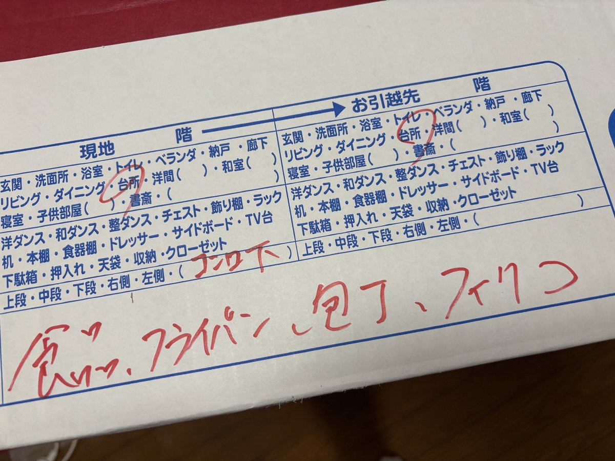 snnsw_apple's tweet photo. 引っ越しの業者さんがダンボールに書いたメモコレだけ具体的すぎる、商品名w https://t.co/VJMr9VJQsw