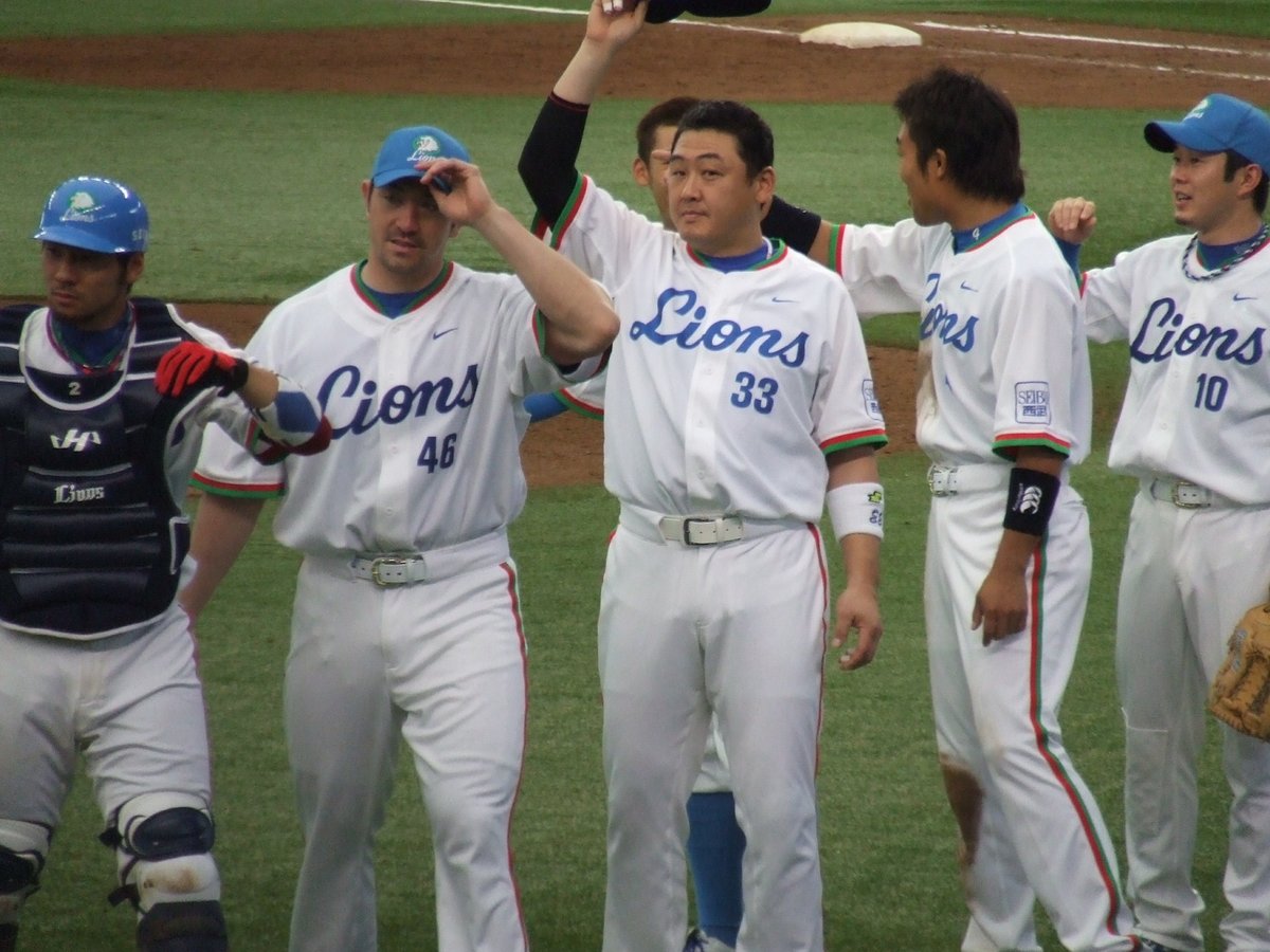 greenke33's tweet photo. 実はこんな人達も着てたんすよ
NPBの記録で彼らの最終所属は西武ですからね https://t.co/WtERCJA9yU