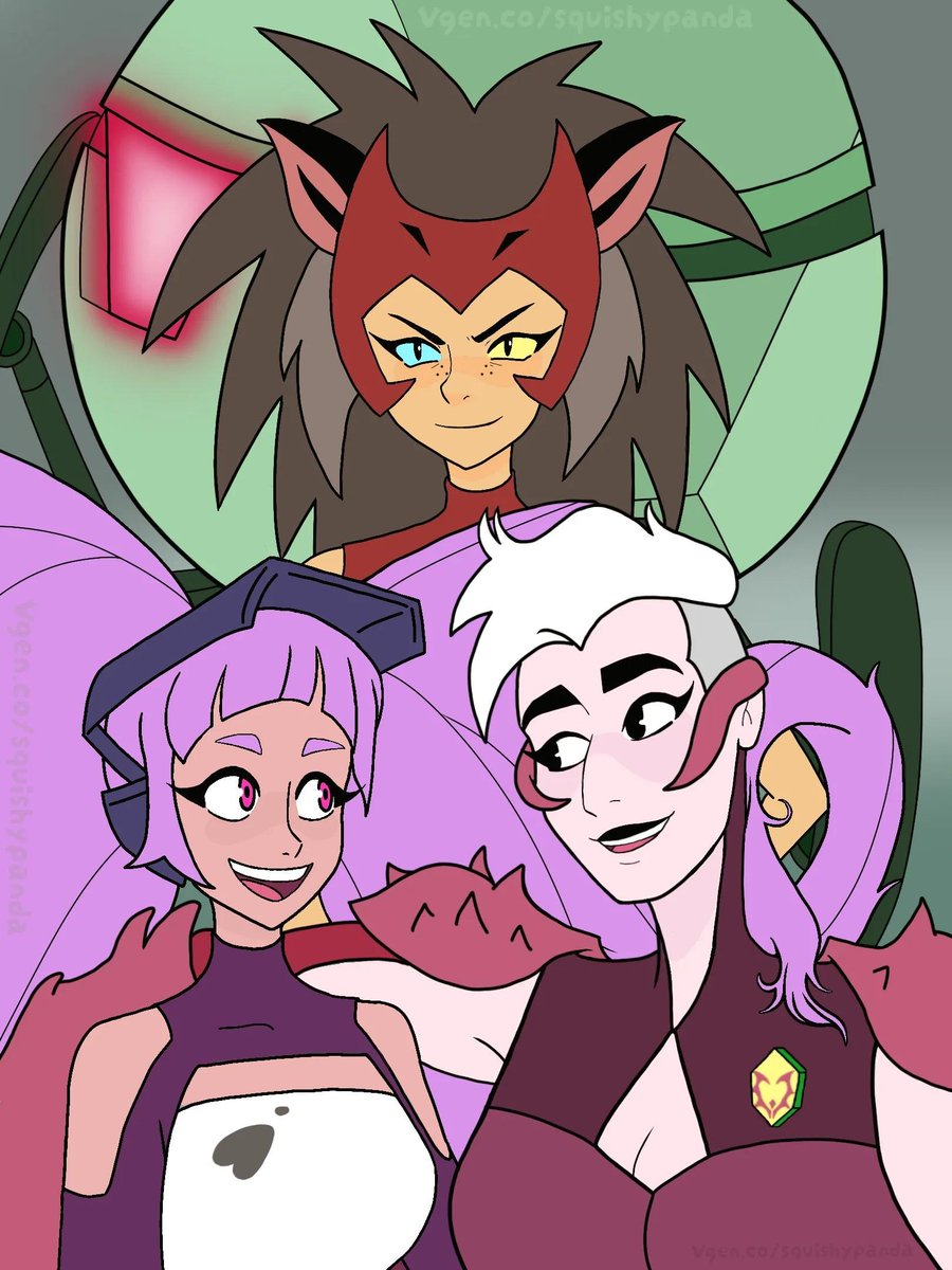 SquishyPandaArt's tweet photo. 2019 vs 2026 digital redraw #catra #entrapta #scorpia https://t.co/876gaXR0YN