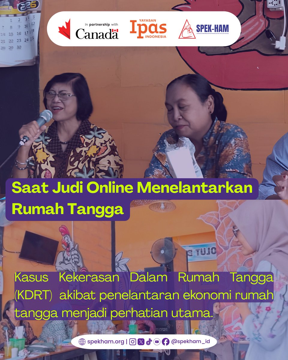 spekham_id's tweet photo. Banyak yang mengira jika KDRT hanya sebatas kekerasan fisik seperti dipukul atau ditampar. Padahal, penelantaran ekonomi seperti uang nafkah keluarga yang dihabiskan untuk judi online (judol). Padahal... https://t.co/WkZwfkVIsz
