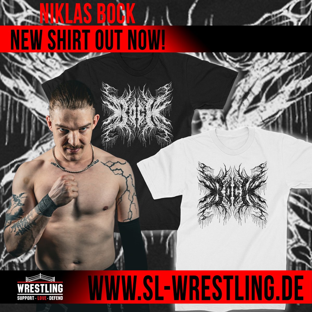 slwrestlingGER's tweet photo. Neuer Drop für die Wrestling-Garderobe! 💥
Das neue Shirt von Niklas Bock ist frisch im SL-Wrestling Shop gelandet. Holt euch das Teil jetzt und zeigt Support!
🛒 Jetzt bestellen: https://t.co/AmLAJclkgd
#SLWrestling #NiklasBock #QuickAndDirty #WrestlingMerch https://t.co/Ue9nDyVm3r