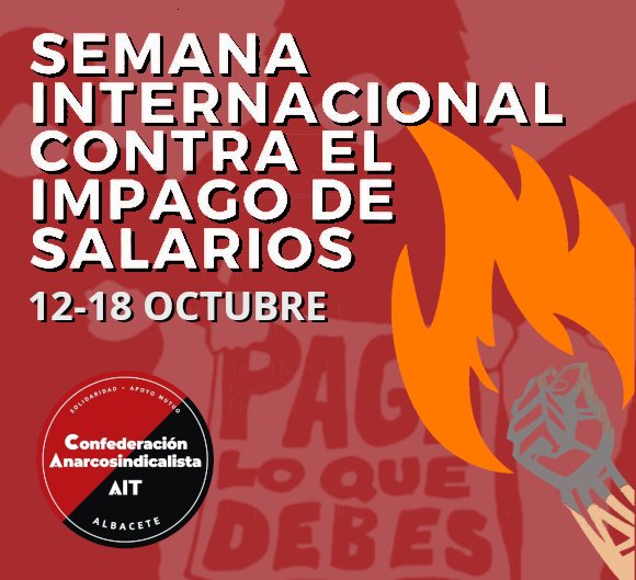 alcomar85's tweet photo. 🟥⬛️  El Sindicato de  Albacete de la Confederación Anarcosindicalista-AIT se suma nuevamente, a la Semana de Lucha, del 12 al 18 de octubre.

🔥¡Frente a la explotación, organización y acción directa!

#impagos #Robodesueldo #PagaLoQueDebes #CA #AIT #IWA

https://t.co/RLKVcY37oC https://t.co/zbyCSvd6gR