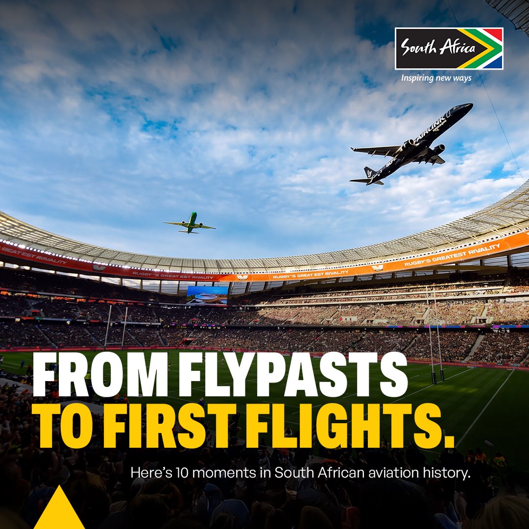 Brand_SA's tweet photo. Saturday's flypast put South African aviation in the spotlight.
Here's a look at 10 moments that have shaped our aviation story.
Read the full story: South African Aviation: A Century of Excellence, A New Generation Taking Flight | Brand South Africa https://t.co/fUzQNYQJE5