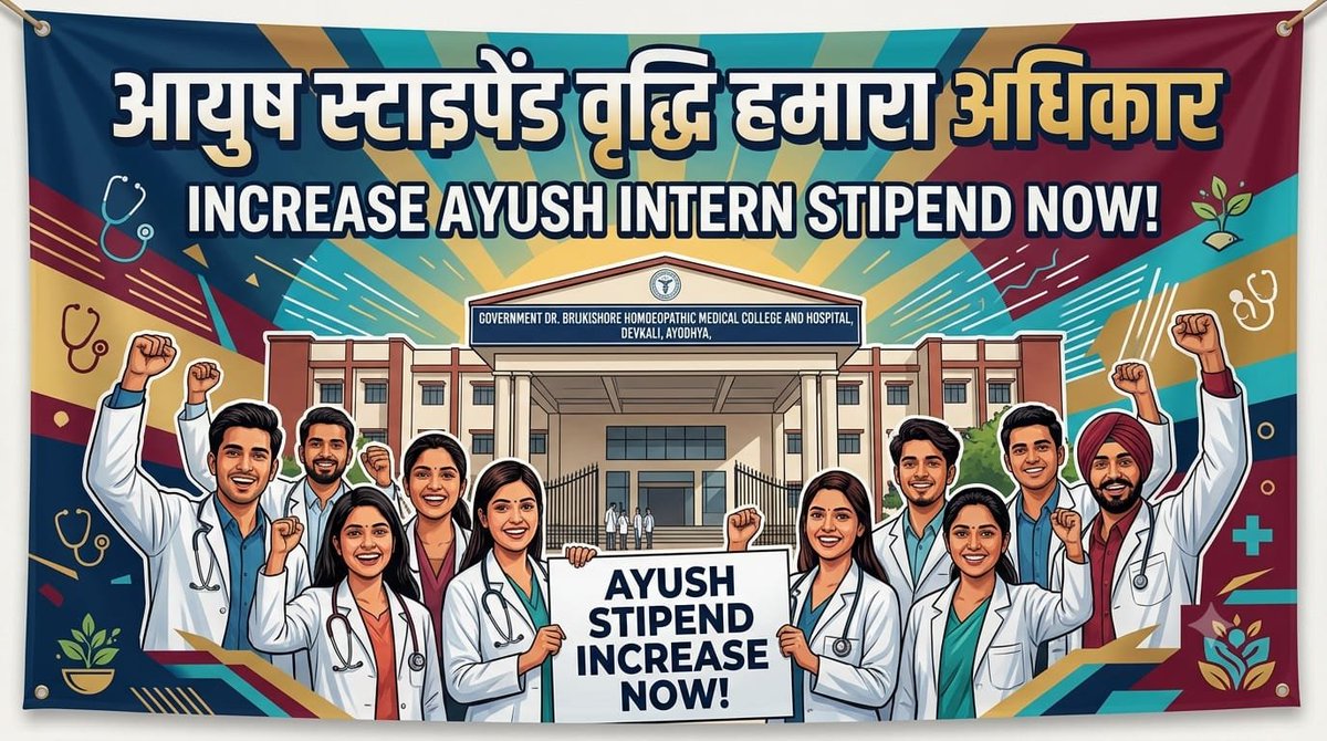 UtkarshNatfkp7's tweet photo. अलग-अलग पाठ्यक्रम, लेकिन समर्पण एक ! समान कार्य | समान सम्मान | समान स्टाइपेंड
#25kforAYUSH #hikeAYUSHstipend #AYUSHInternsUP
@ayushupdept
@dayalugurubjp @SureshKKhanna @CMOfficeUP
@upayushdept @moayush https://t.co/jbUqDQLB4o