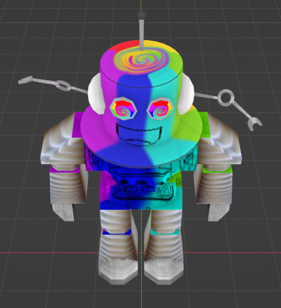 Bor3drn's tweet photo. HELPERBOT SKIN CONCEPT: "Hysteria" (heh all by mme!, i just wanted to kinda have fun with this tbh, quick little model concept possibly #Forsaken #Helperbot https://t.co/WZzv22JqD9