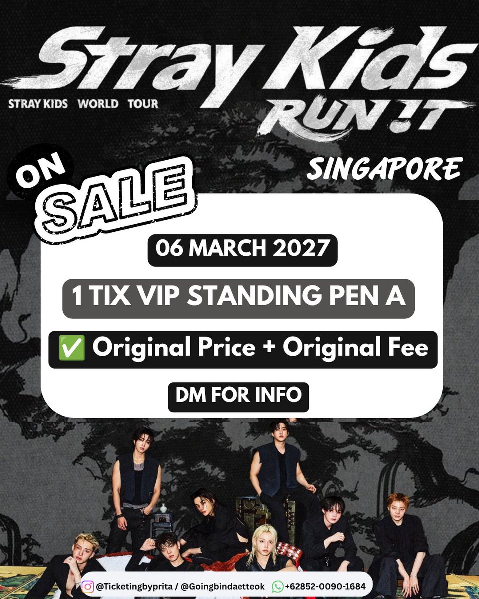 goingbindaeteok's tweet photo. WTS Stray Kids World Tour RUN IT in Singapore

Day 1 - VIP Standing Pen A
QN 1xxx
1 tix only

Selling with original price + original Jastip Fee

Proof ✅
Group Jastip ✅
Trusted 100%

DM for details

Tag
Wtb stay bangchan felix lee know I.N hyunjin han seungmin changbin skz in sg https://t.co/U2RdkZGv0F