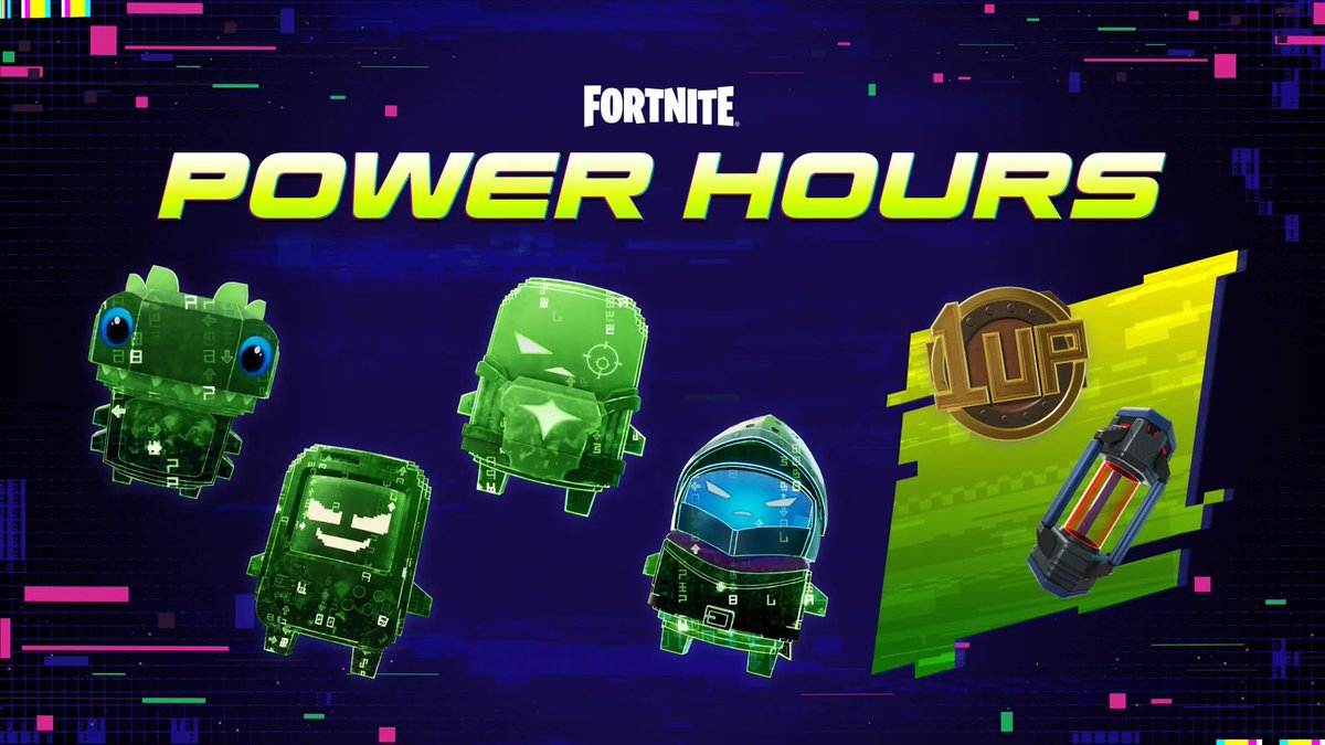FortniteFNLK's tweet photo. FORTNITE NEW UPDATE!

Power Hours: Cheat Master Sprites This Weekend

Hungry? This Saturday, September 5, Power Hours come with a side of everything - Cheat Master Sprites are boosted (including the new Sprites that arrived this update), and everyone drops in with a full meal in their pockets, ready to snack on the go.

🕑 Starts at 2 PM ET - 4 PM ET | 6 PM UTC - 8 PM UTC

🕘 Again at 9 PM ET - 11 PM ET | Sunday, 1 AM UTC - 3 AM UTC

🍱 Everyone drops in with one Golden Apple, two Jellyfish and three Peppers 

🎮 Cheat Master Sprites appear more often

🪙 1-Up Tokens and Portable Extractors may drop from Chests