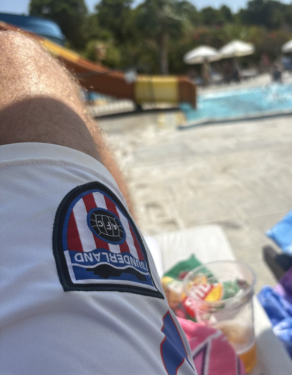 JarniRivers's tweet photo. pissed at a water park in Cyprus. Some local starts pointing at my shorts. I thought I was pissing myself, then he said “Sunderland ‘til I Die”.. I said “yes, Sunderland”.. he shouted “Fuck the Mags” &amp; the whole queue for the Nautilus Screw started cheering. Mad experience. #safc https://t.co/yRMRyLnoKb