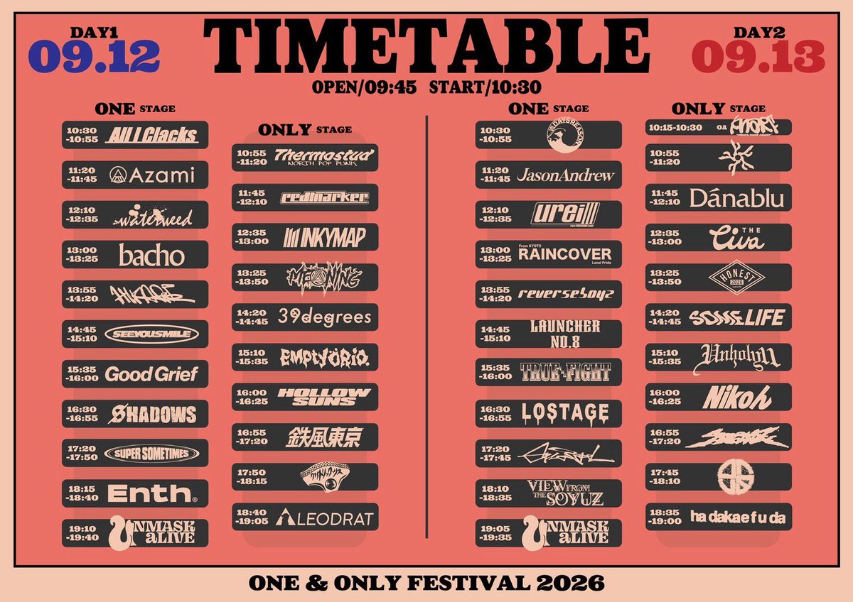 unmaskalive's tweet photo. ONE &amp; ONLY FESTIVAL 2026

KNARF出演決定！！

初大阪とのこと！お待ちしてます🔥

2日間通しチケットまもなく終了！
お早めに！！！！
https://t.co/m5o1aGVibp https://t.co/jLiJ7Ajdh8