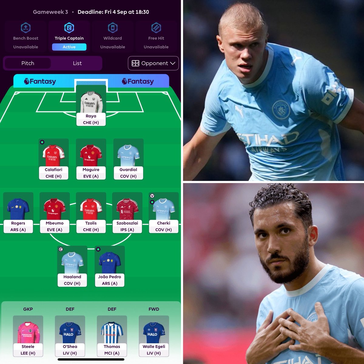 fpl_black's tweet photo. Gameweek 3: Triple Captain
Gameweek 6: Wildcard
Gameweek 9: Bench Boost
Gameweek 14: Free Hit https://t.co/8nw0Nbb4Oq