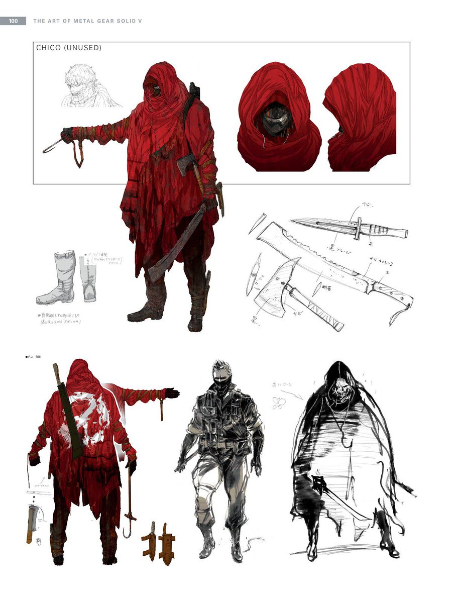 ShinkawaArt's tweet photo. Chico originally was meant to appear in Metal Gear Solid V: The Phantom Pain (2015), but in the end was cut from the game. He was meant to play the same "Ninja" role as Gray Fox, Olga and Raiden played in their respective entries and be a deployable buddy in the field. https://t.co/SKHNvyeC1s