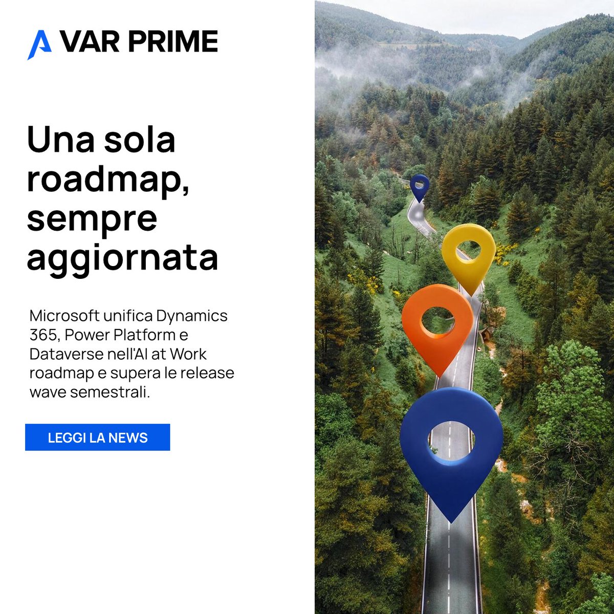 VarPrime's tweet photo. Da settembre 2026 le roadmap di Dynamics 365, Power Platform e Dataverse si uniscono nell'𝗔𝗜 𝗮𝘁 𝗪𝗼𝗿𝗸 𝗿𝗼𝗮𝗱𝗺𝗮𝗽. Finisce l'era delle release wave semestrali: gli aggiornamenti arrivano in pubblicazione continua.

👉 https://t.co/BiNo1zeSue

#Microsoft #Dynamics365 https://t.co/iNoZTJfgEU