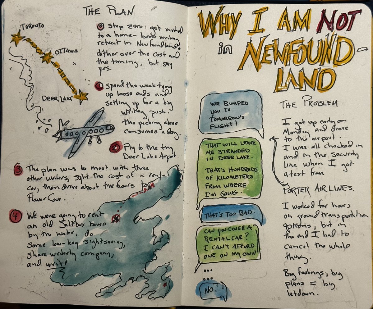 erinbowbooks's tweet photo. Why I am not in Newfoundland.  

I got invited to a home-brew writing retreat in Newfoundland. I dothetrd over the cost and the timing but said yes.

   And yet, I am not in Newfoundland.   Here is why. https://t.co/4aOLu4XGr4