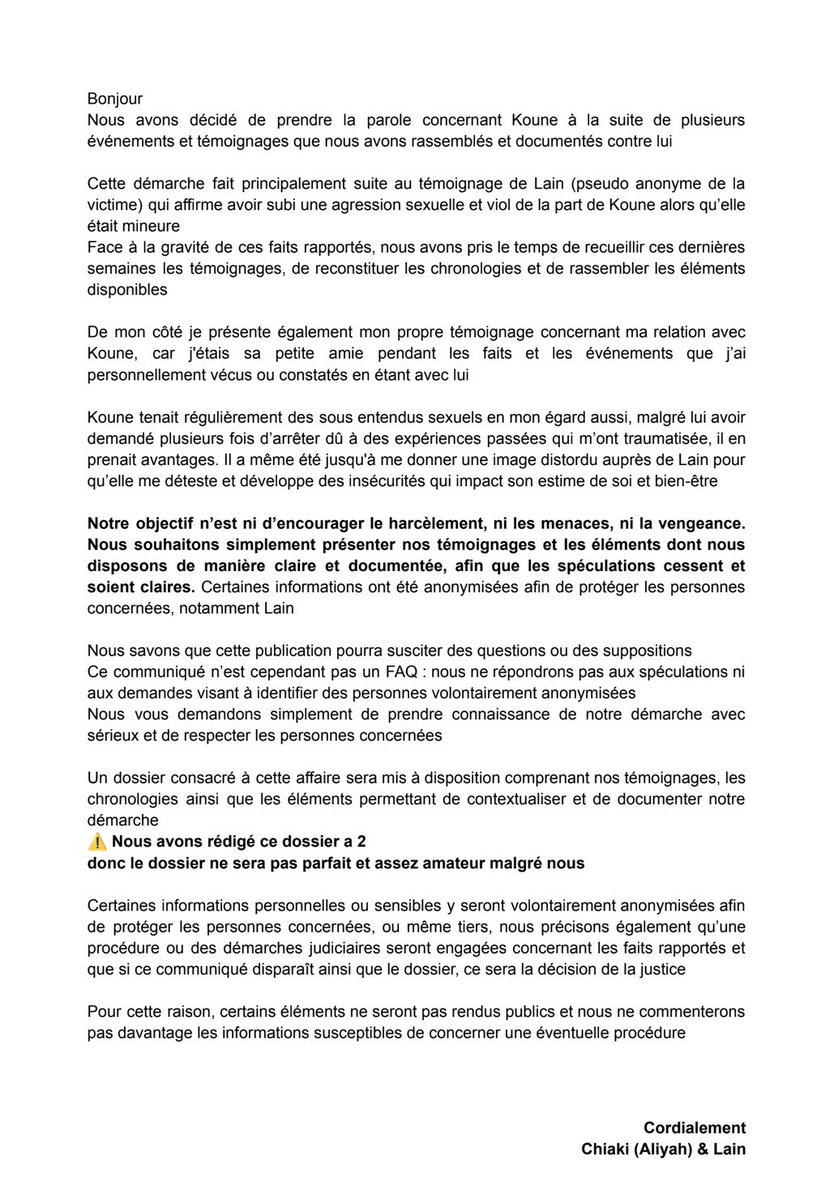 BBMISTYMKT's tweet photo. Merci de ne pas aller voir les streamers et youtubeurs qui était les anciennes fréquentations de Koune, nous avons a votre disposition un dossier qui résume l’affaire de manière détaillé 
https://t.co/0ibpC5H5mu https://t.co/plVgltdHls