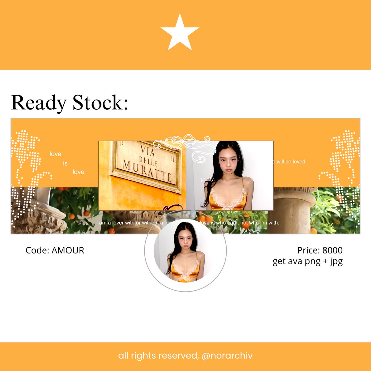 norarchiv's tweet photo. Help repost? Thank you!

Aku ada 3 layout ready ( wonyoung, yunjin, jennie ) code "MUSE". Bisa langsung di take lewat dm. Free retext juga 🤎

#zonauang #bealanja https://t.co/DrcUiPSAIK
