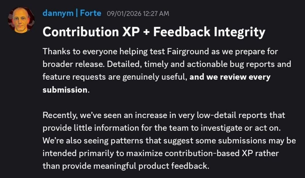 OscarLindss's tweet photo. airground has issued a reminder about low-quality feedback and XP farming.

• Submit clear, relevant, and actionable feedback
• Bot, automated, or fake submissions may result in XP being reduced or not counted https://t.co/WDABTGZIof