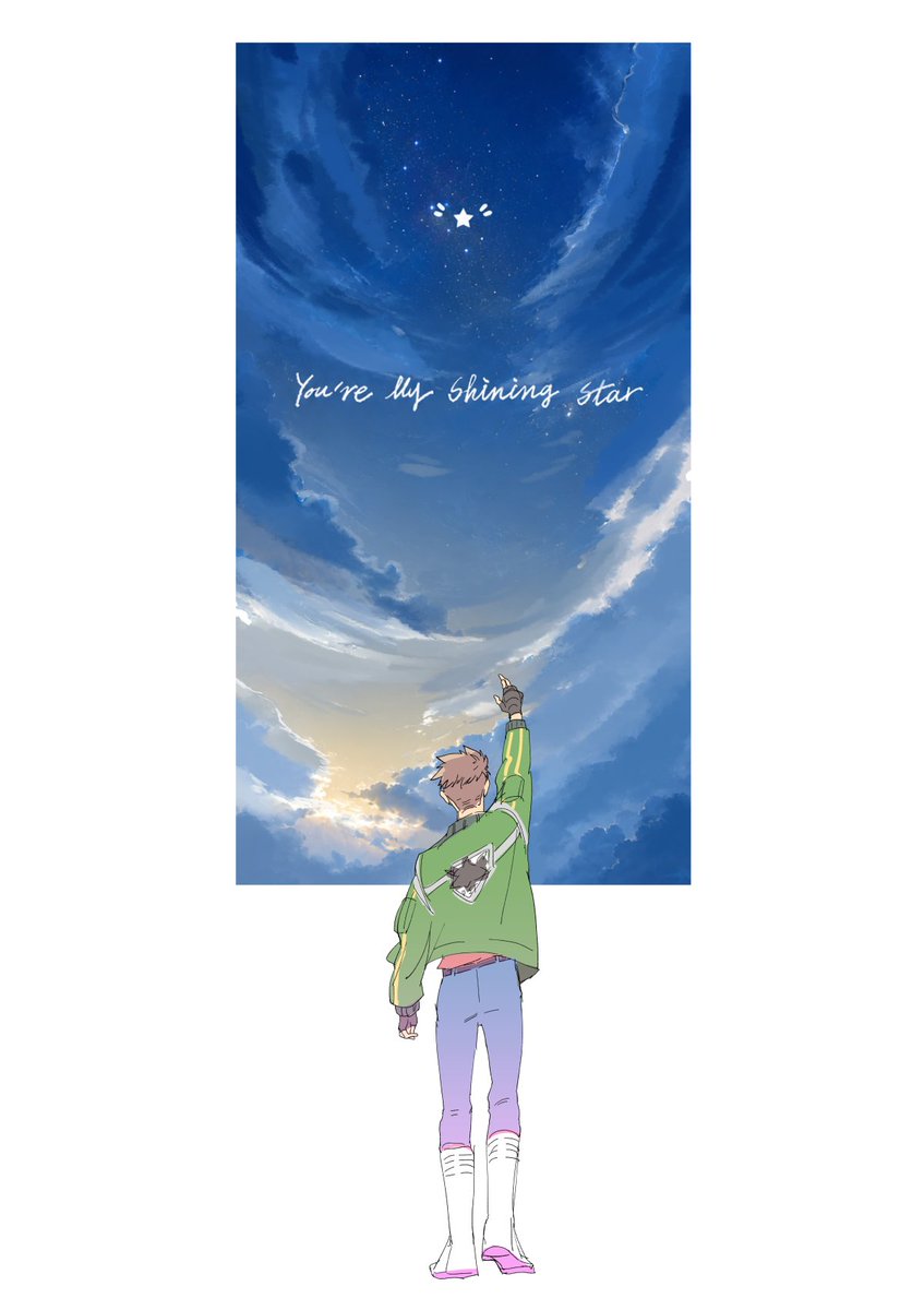 u_mame's tweet photo. これは星をテーマに閃光組の本書きたいなーと思ったものの🧂がまさかの宇宙属性だったので最終話まで見ないと中身が書けないな……ということでボツにしたｳｽｲﾌﾞｯｸのラフ
まさかのお前がお星さまだったので供養 https://t.co/i3OBc2ZkdS