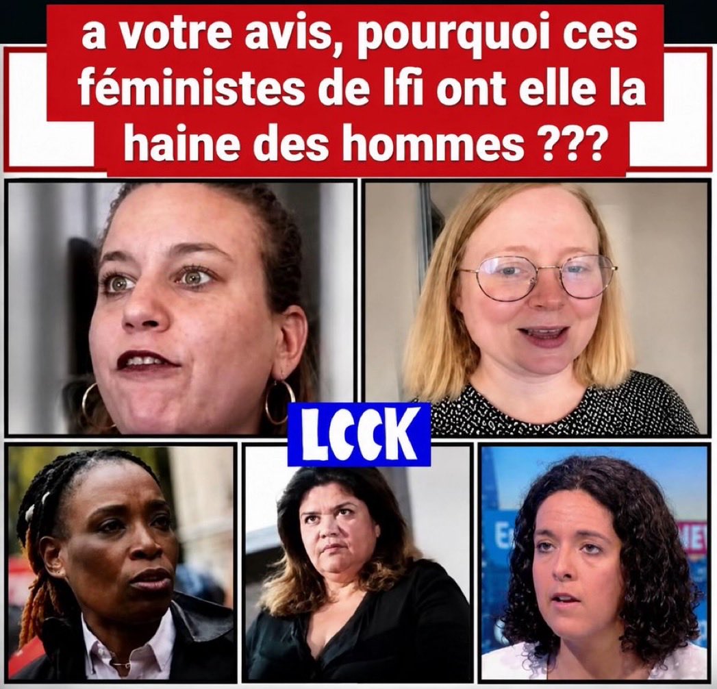 JefHugo99582's tweet photo. POURQUOI TOUTES LES GAUCHISTES ONT HORREUR DES HOMMES ?? 
LA RÉPONSE À CETTE QUESTION NE DEMANDE PAS BEAUCOUP DE RÉFLEXION .. https://t.co/u0IHnNZ8Lc