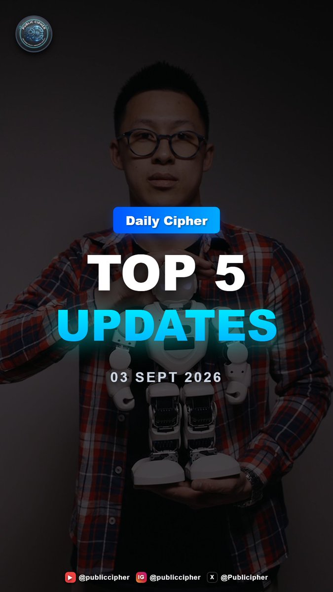 Publicipher's tweet photo. TOP 5 INDIA UPDATES (03 Sept 2026):

🎥 1 मिनट में पूरी डिटेल्स यहाँ देखें: https://t.co/kKULLDvtuL

#DailyCipher #ISRO #ArtificialIntelligence #PublicPolicy #CurrentAffairs #PublicCipher #IndiaNews https://t.co/PqfOjDBg4t