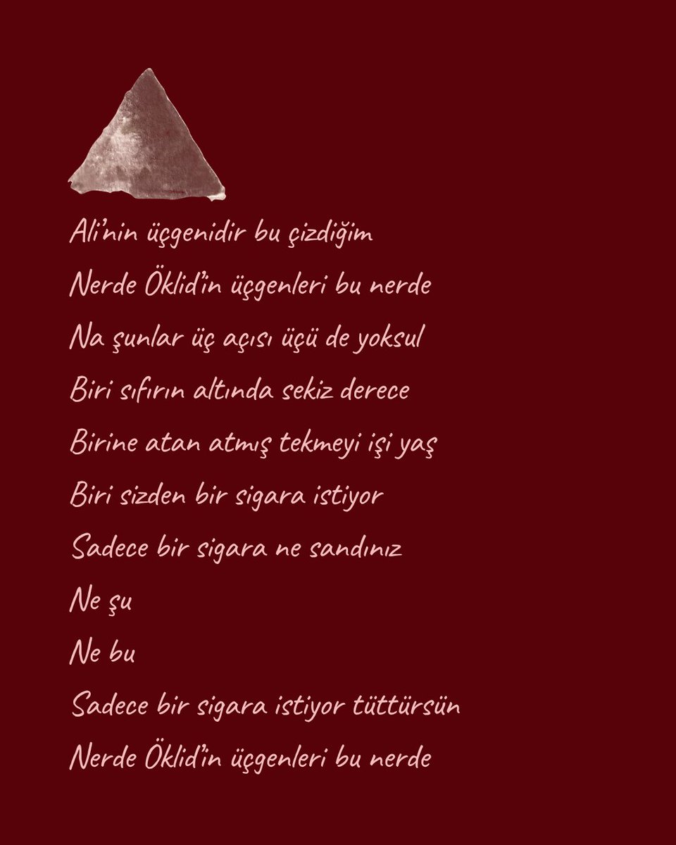 ilericifikir's tweet photo. Cemal Süreya - "Üçgenler" https://t.co/QfbaI4wKgD