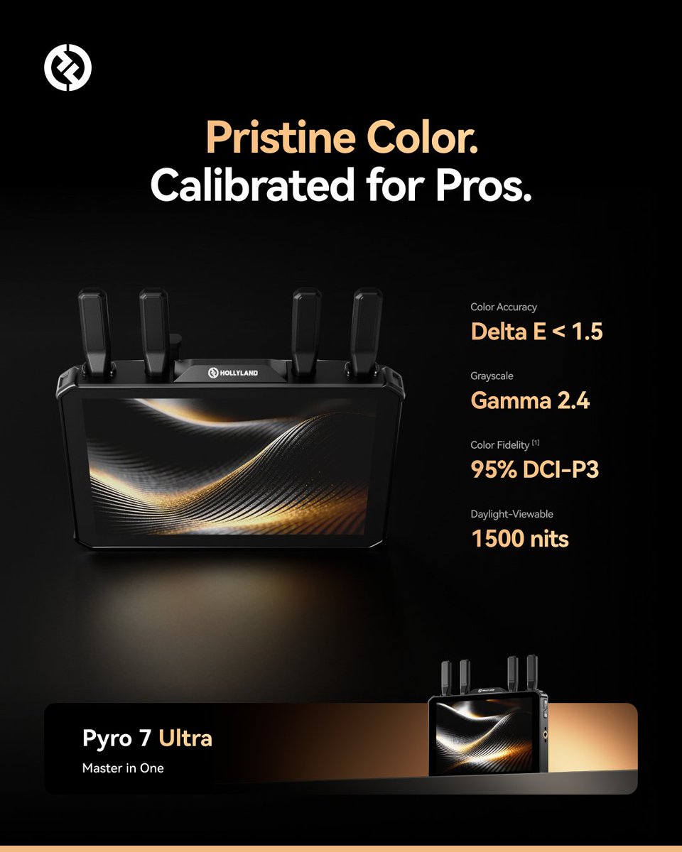 Hollyland_Tech's tweet photo. Pyro 7 Ultra — Master in One

Key Features: 

1. TX · RX · Monitor  All-in-One
2. Pristine Color. Calibrated for Pros.
3. QD-LCD Optical Architecture for Exceptional Color Purity

👉 https://t.co/sQXhBNc1Sg

#hollyland #pyro7ultra #wirelessmonitor #filmmaking #creators https://t.co/UdjyGRQtUC