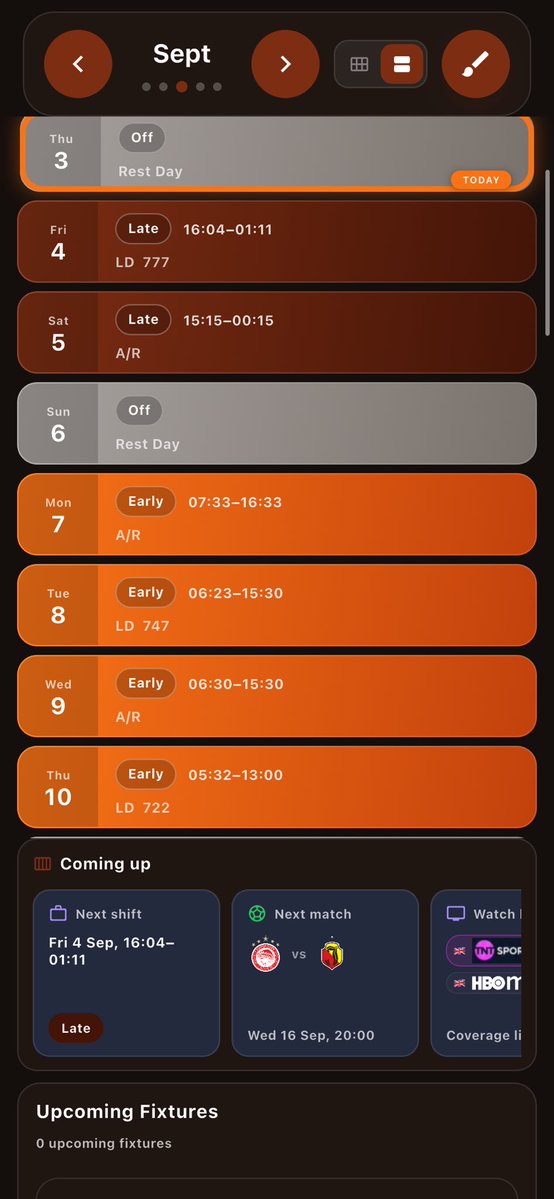 Rotamatch's tweet photo. ⚽ Europa League added to app 🇪🇺👈

Olympiakos vs Jagiellonia Bialystok
20:00 • UEFA Europa League

Working shifts? RotaMatch shows which matches you can watch live. 📅⚽

Download: https://t.co/CjE1sEmgN5

#OlympiacosFC #JB #Football #RotaMatch #greece #slgreece #paok #aek #app https://t.co/3QheeDIf43