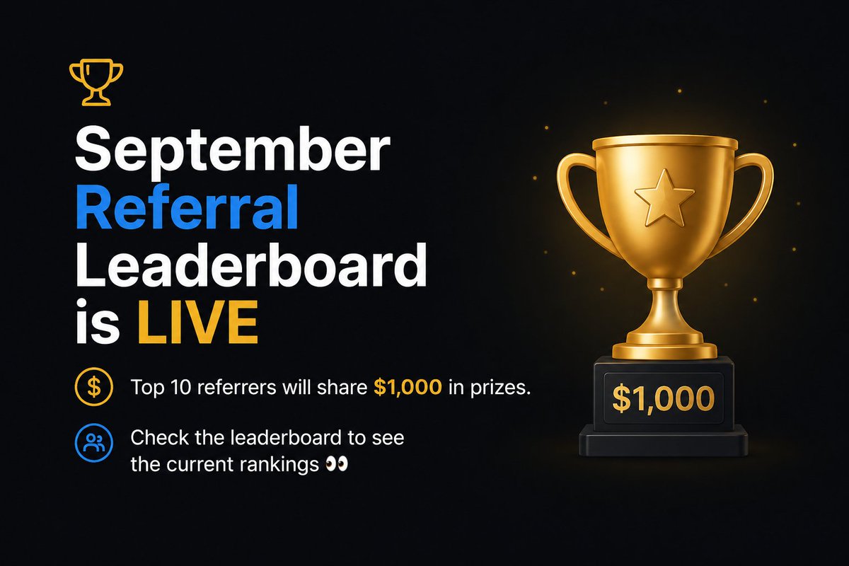 cliprally's tweet photo. 🏆 SEPTEMBER REFERRAL LEADERBOARD IS LIVE

Refer. Earn. Climb. 💰

💵 Earn commission from your referrals’ wagering activity
🏆 Top 10 referrers share $1,000
📈 More referrals + more wagering = more rewards

Check the leaderboard below 👀 https://t.co/5xMzhPvDKh