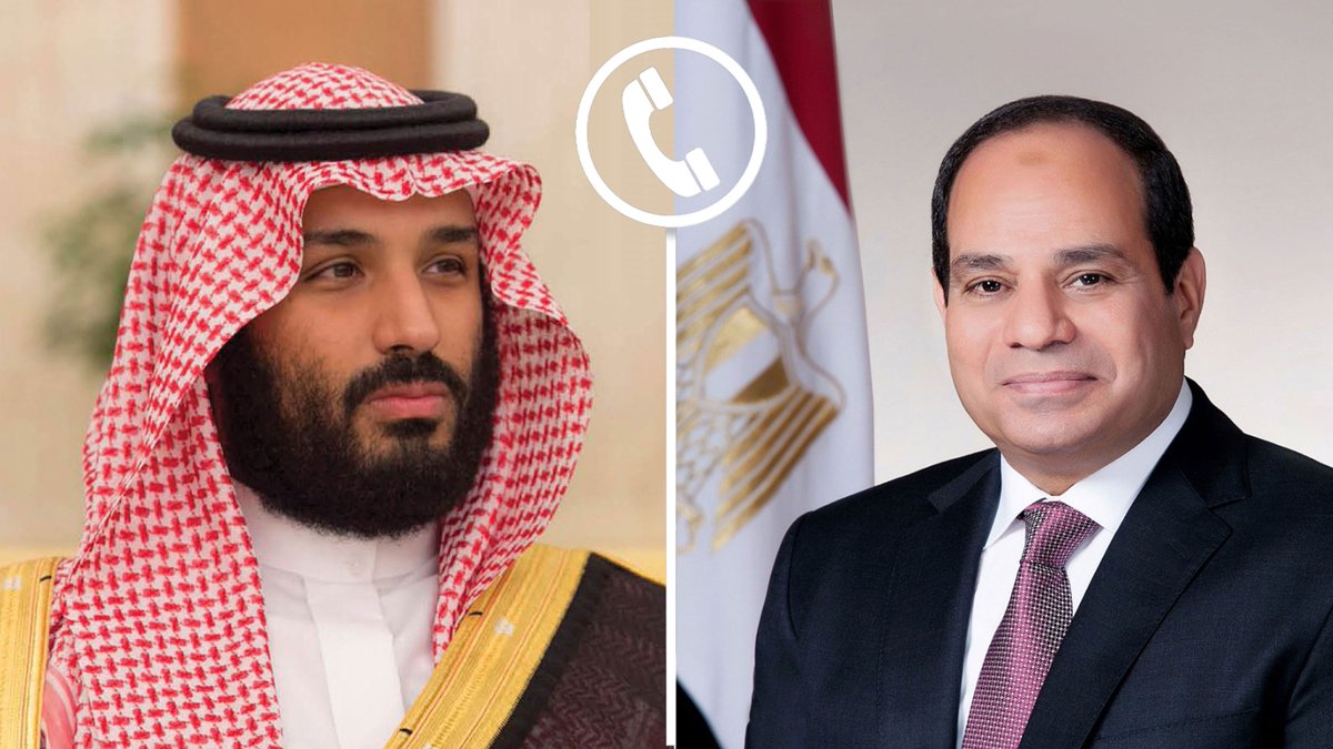 Egysupportme's tweet photo. الرئيس السيسي يجري اتصالًا هاتفيًا مع ولي العهد الأمير محمد بن سلمان.

نقلًا من: رئاسة جمهورية مصر العربية
https://t.co/zacXEQVE5O https://t.co/VISSquWHE3