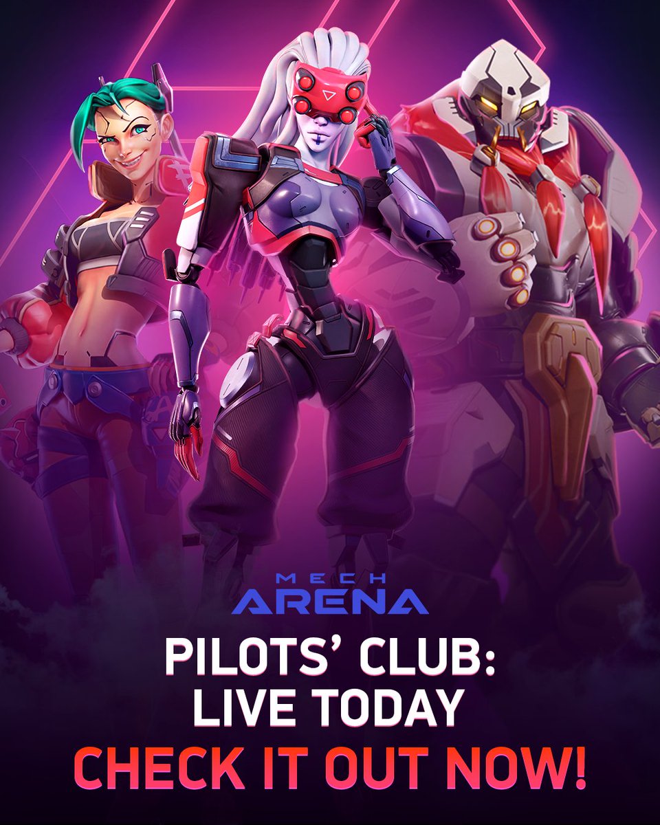 MechArenaMobile's tweet photo. We're preparing another Update Preview episode with more details on Pilots' Club, so don't miss it once it's live! For now, go check out the Pilots' Club and start earning even more rewards. 🔥
#MechArena #MechArenaPilots https://t.co/TLn5mQSx34