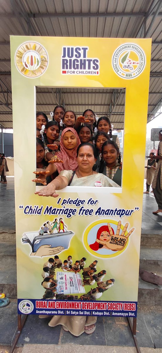 reds_ap's tweet photo. REDS, in association with JRC, conducted an awareness program on the Prohibition of Child Marriage Act. community members and dignitaries took a pledge against child marriage and stood united.
Together say  No to child marriages.
#ChildMarriageFreeIndia #justrightsindia @reds_ap https://t.co/QKsffmW2H6