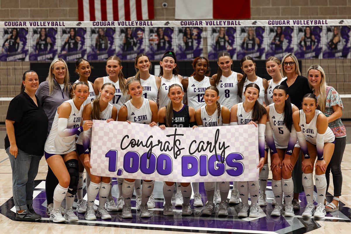 CSHSVball's tweet photo. Congratulations to Junior libero Carly Pipes for reaching 1,000 career digs in last night’s match! We are so proud of you Car!👏💜 https://t.co/pa38TjCdhV