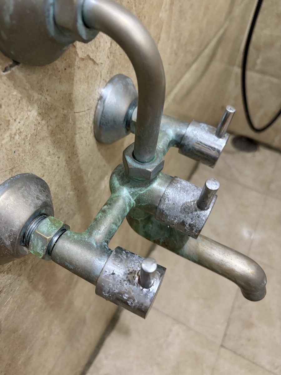 SMorishetty's tweet photo. @UC_Assist what kind of acids are you using for bathroom cleaning UC? 
Taps/Mirrors got damaged 😡 https://t.co/LoML7e632n