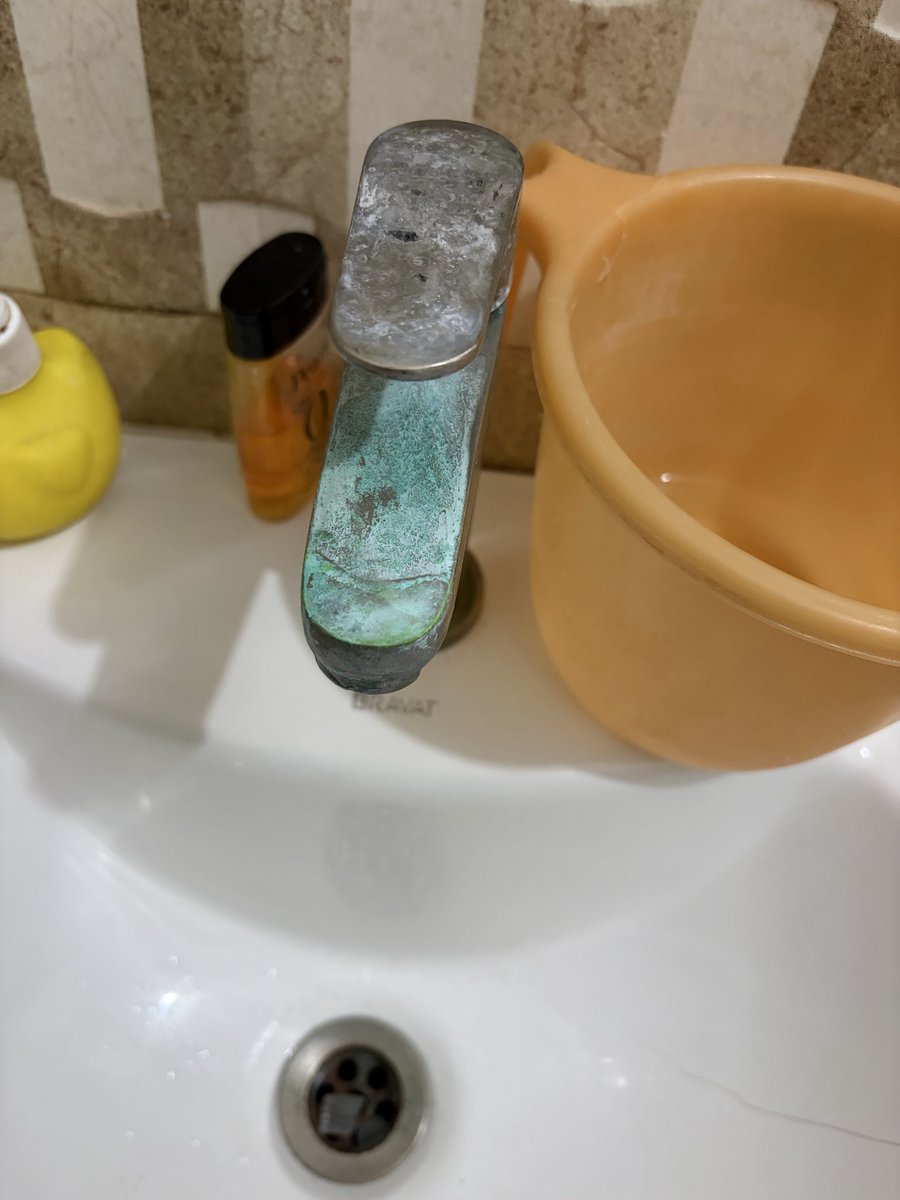 SMorishetty's tweet photo. @UC_Assist what kind of acids are you using for bathroom cleaning UC? 
Taps/Mirrors got damaged 😡 https://t.co/LoML7e632n