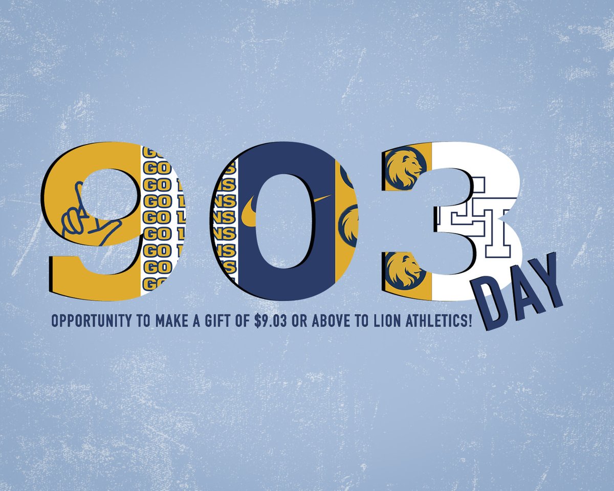 Lion_Athletics's tweet photo. 🦁 It��s 903 Day! #HailET 

Today is all about showing your support for Northeast Texas’ Only Division I university!

A gift of $9.03 or more to the Student-Athlete Excellence Fund directly supports Lion Athletics and our student-athletes! 

https://t.co/8HVInVpu7n https://t.co/BHkSBIRbQL